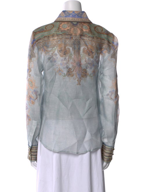 Zimmermann Linen Paisley Print Button-Up Top