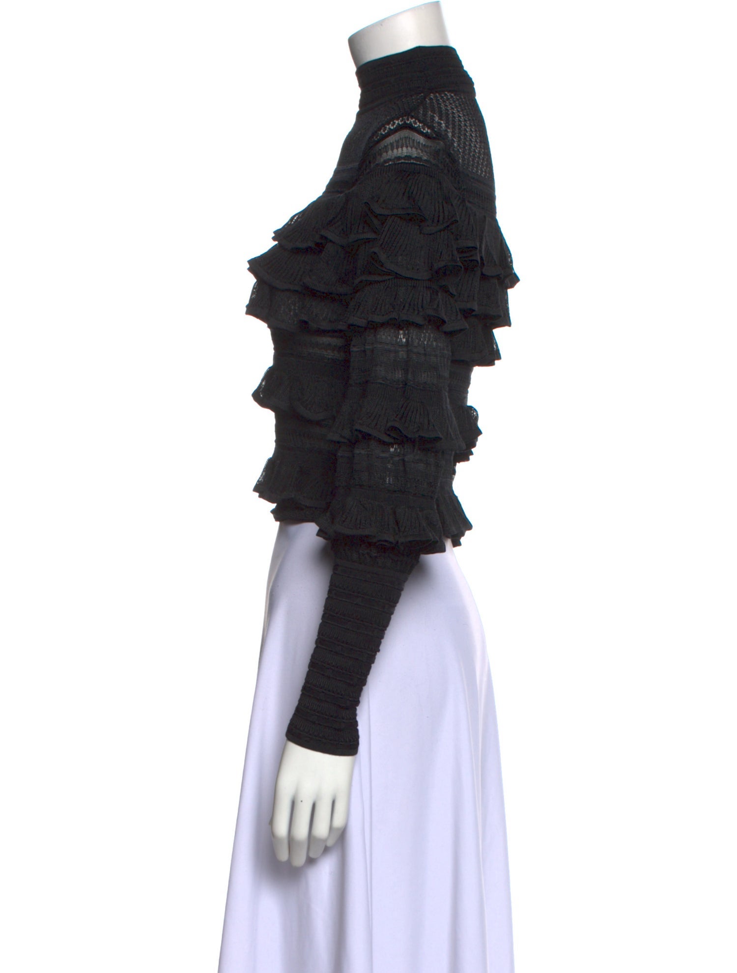 Zimmermann Mock Neck Long Sleeve Crop Top