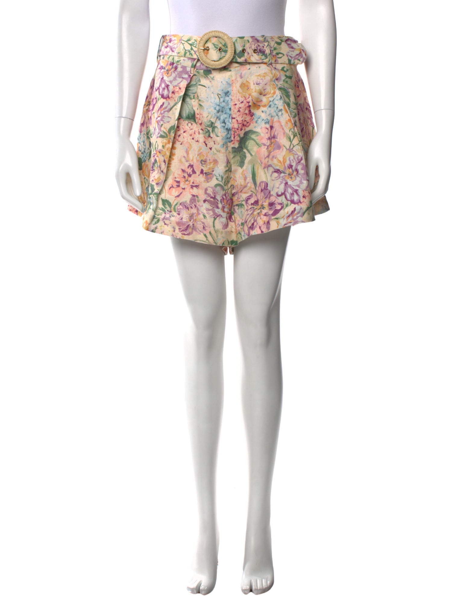 Zimmermann Floral Print Mini Shorts