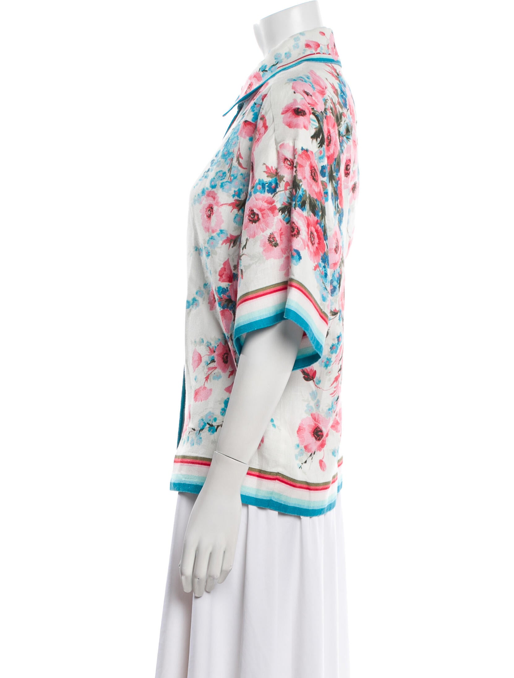 Zimmermann Linen Printed Button-Up Top