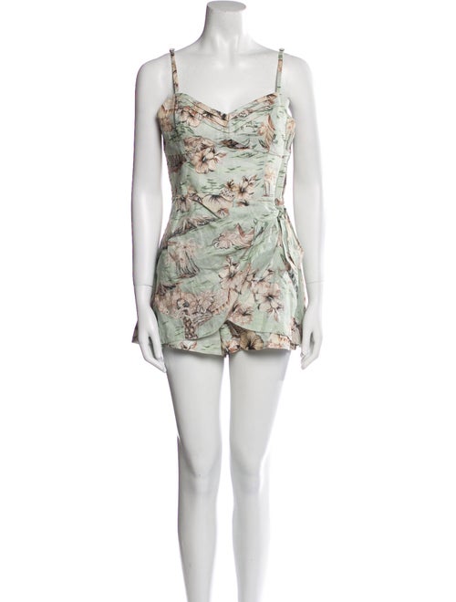 Zimmermann Linen Printed Romper