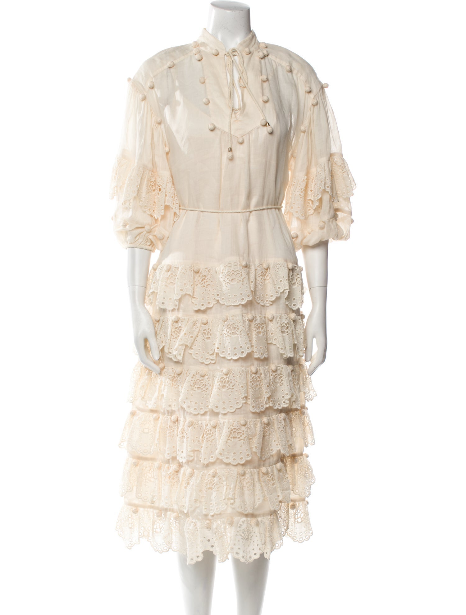 Zimmermann Mock Neck Midi Length Dress