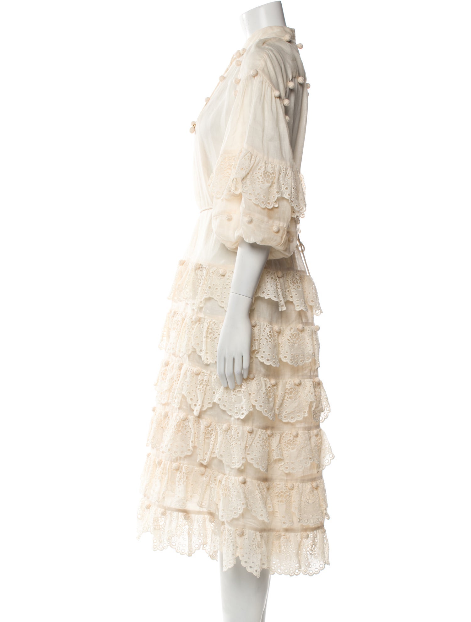 Zimmermann Mock Neck Midi Length Dress