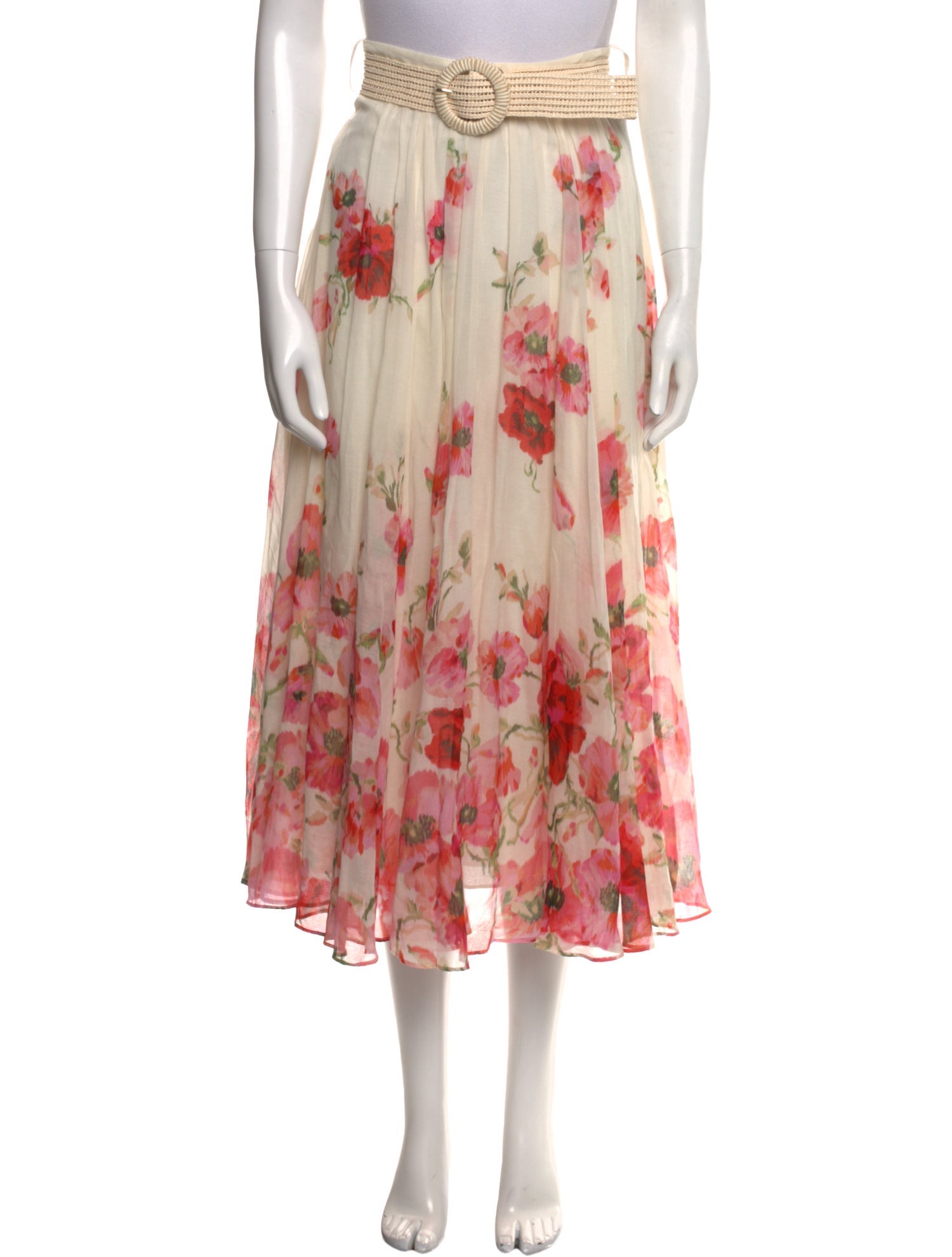 Zimmermann Floral Print Midi Length Skirt