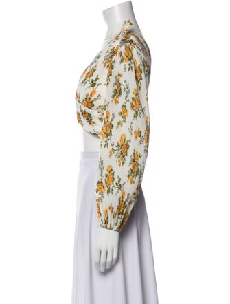 Zimmermann Floral Print V-Neck Crop Top