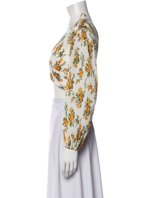 Zimmermann Floral Print V-Neck Crop Top