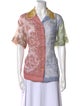 Zimmermann Printed Short Sleeve Button-Up Top