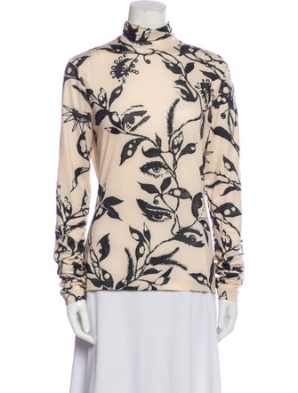 Zimmermann Printed Mock Neck Blouse
