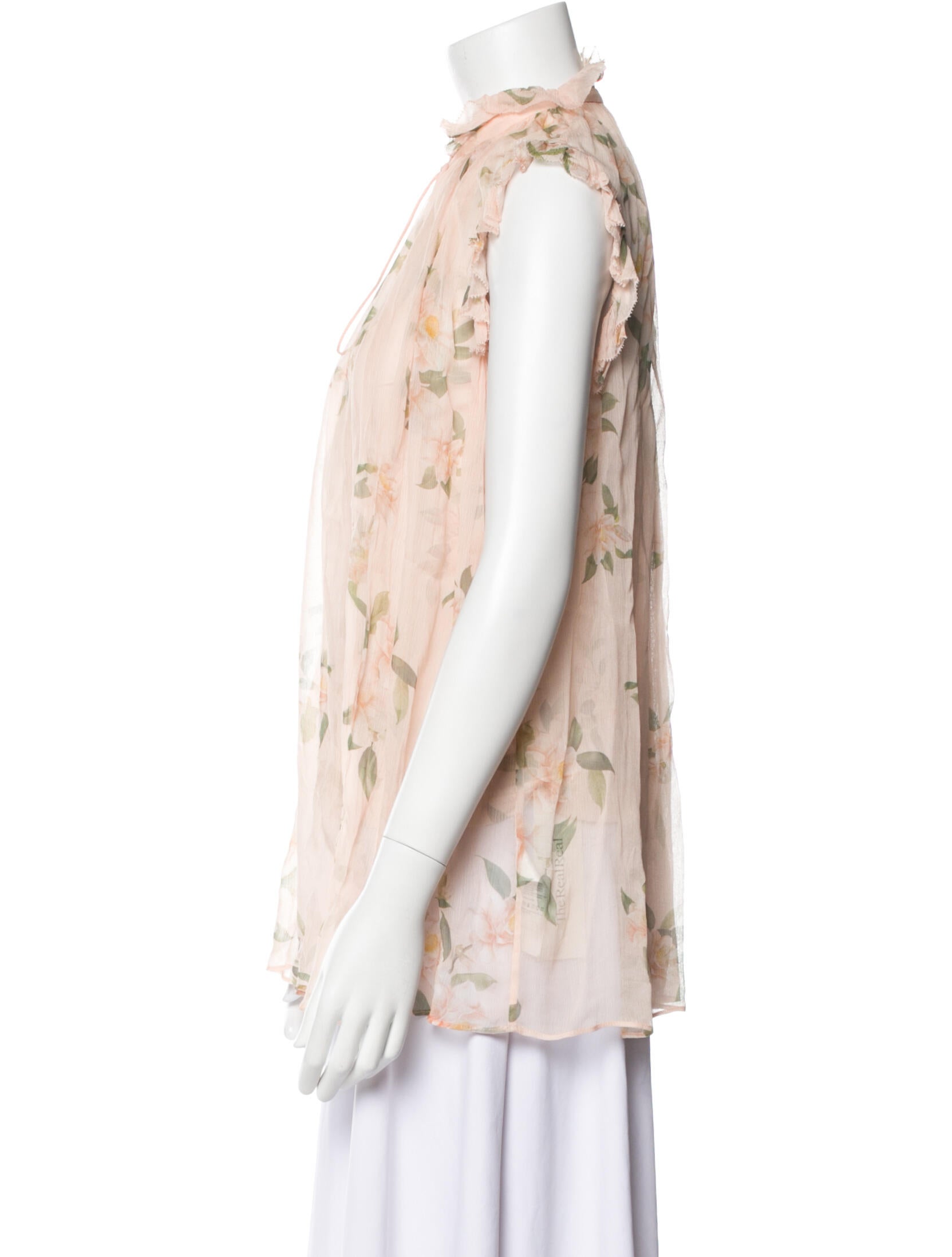 Zimmermann Floral Print Mock Neck Blouse