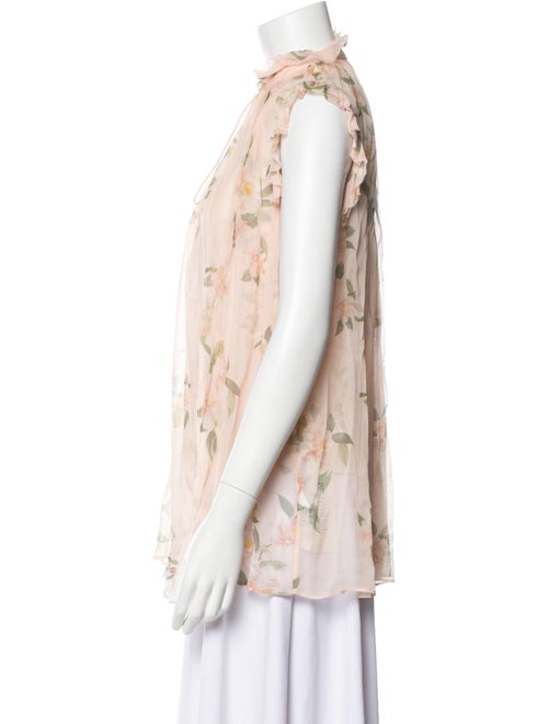 Zimmermann Floral Print Mock Neck Blouse