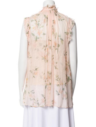 Zimmermann Floral Print Mock Neck Blouse