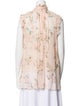 Zimmermann Floral Print Mock Neck Blouse