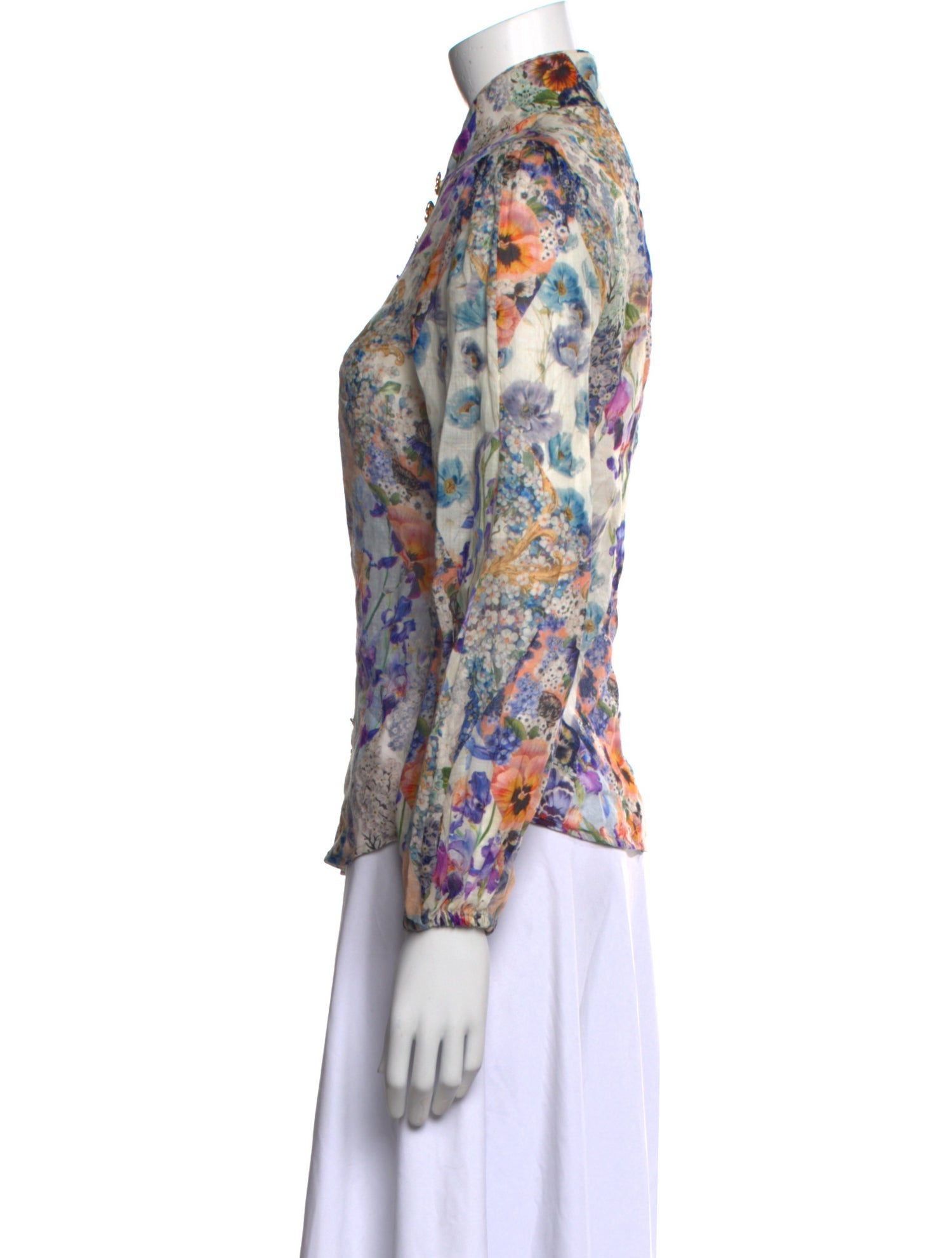 Zimmermann Floral Print Long Sleeve Blouse