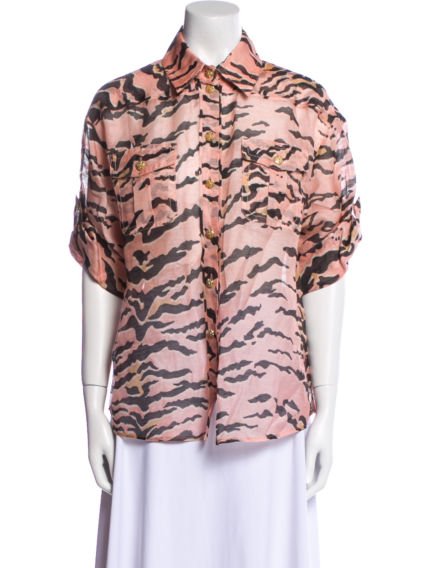 Zimmermann Linen Printed Button-Up Top