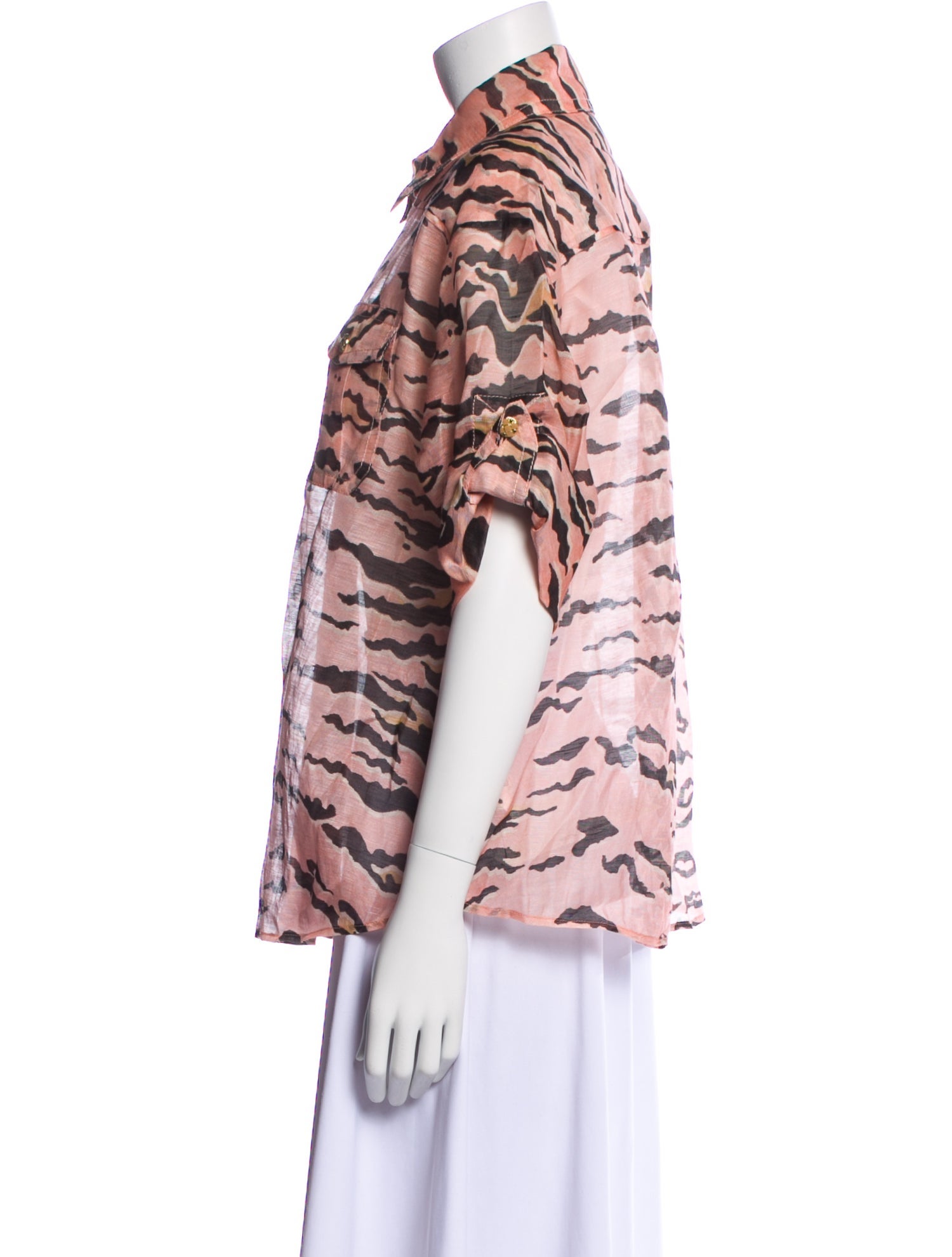 Zimmermann Linen Printed Button-Up Top