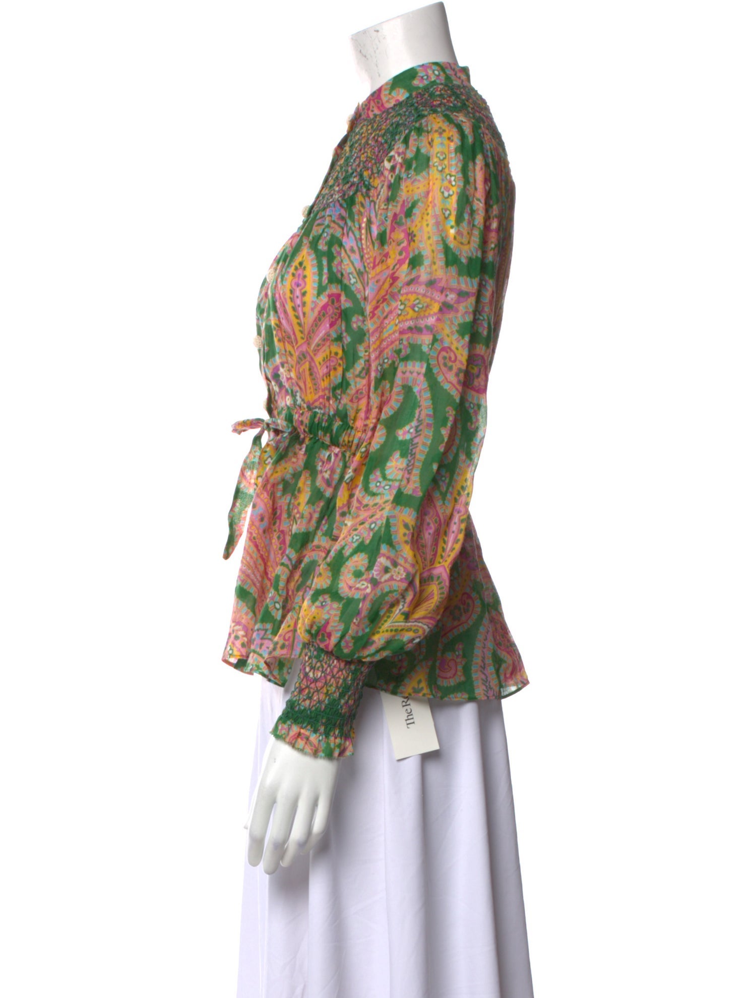 Zimmermann Printed Mock Neck Blouse