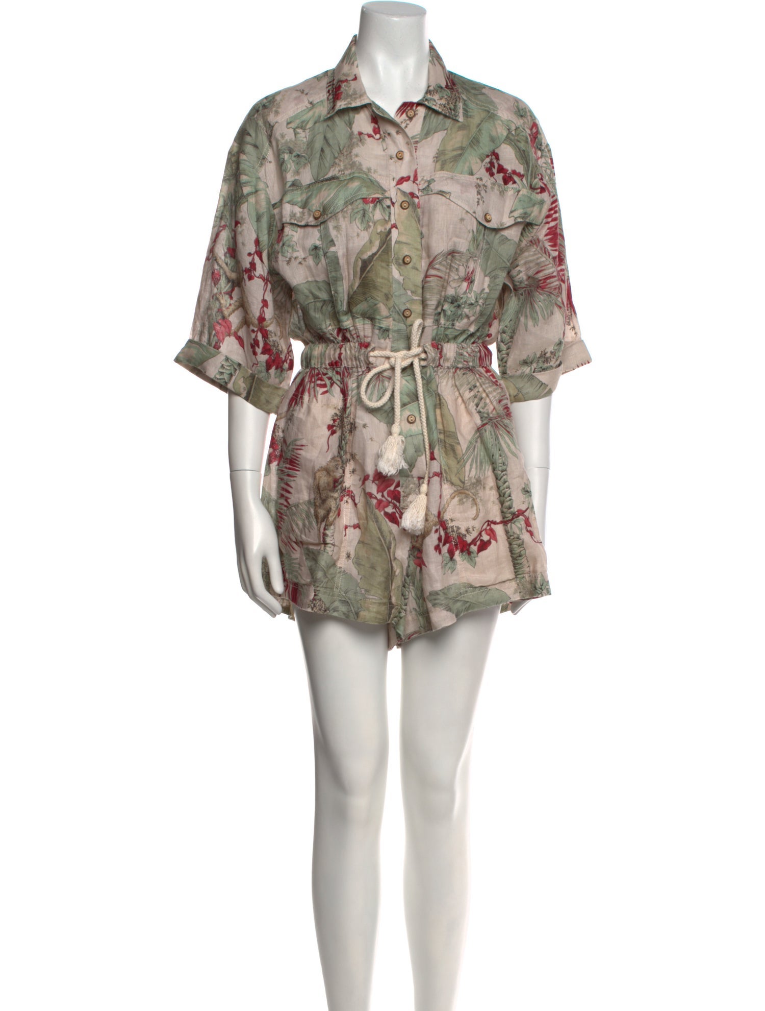 Zimmermann Linen Floral Print Romper