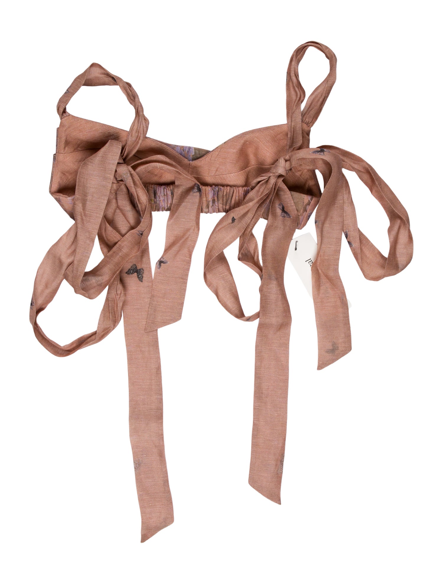 Zimmermann Linen Strapless Crop Top