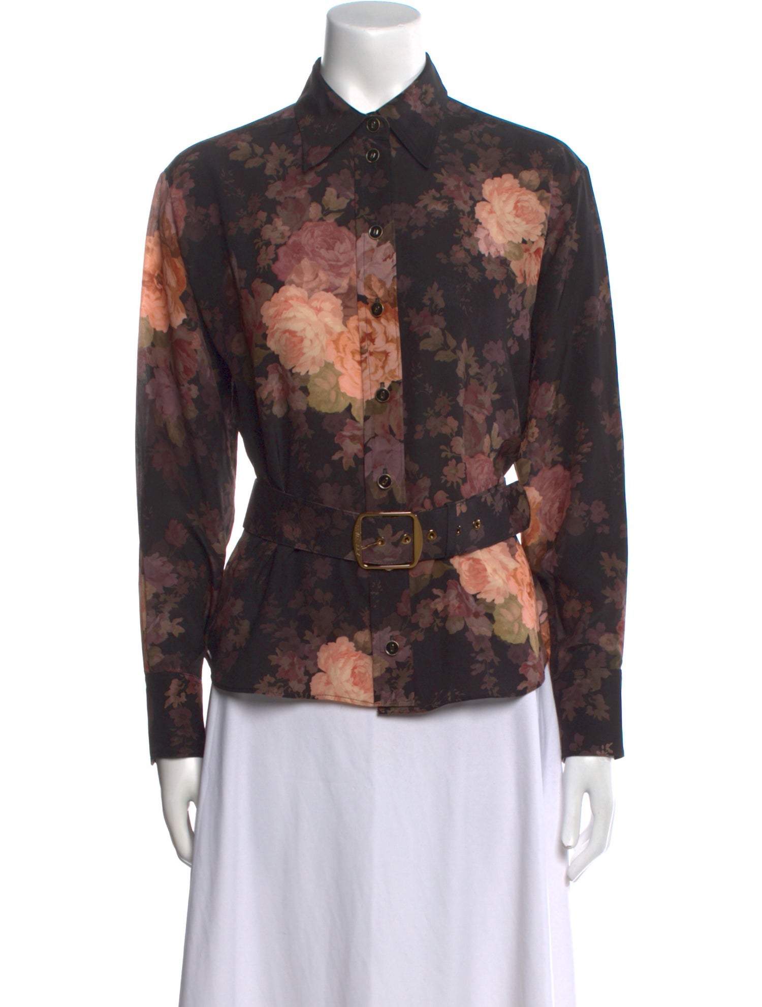 Zimmermann Silk Floral Print Button-Up Top
