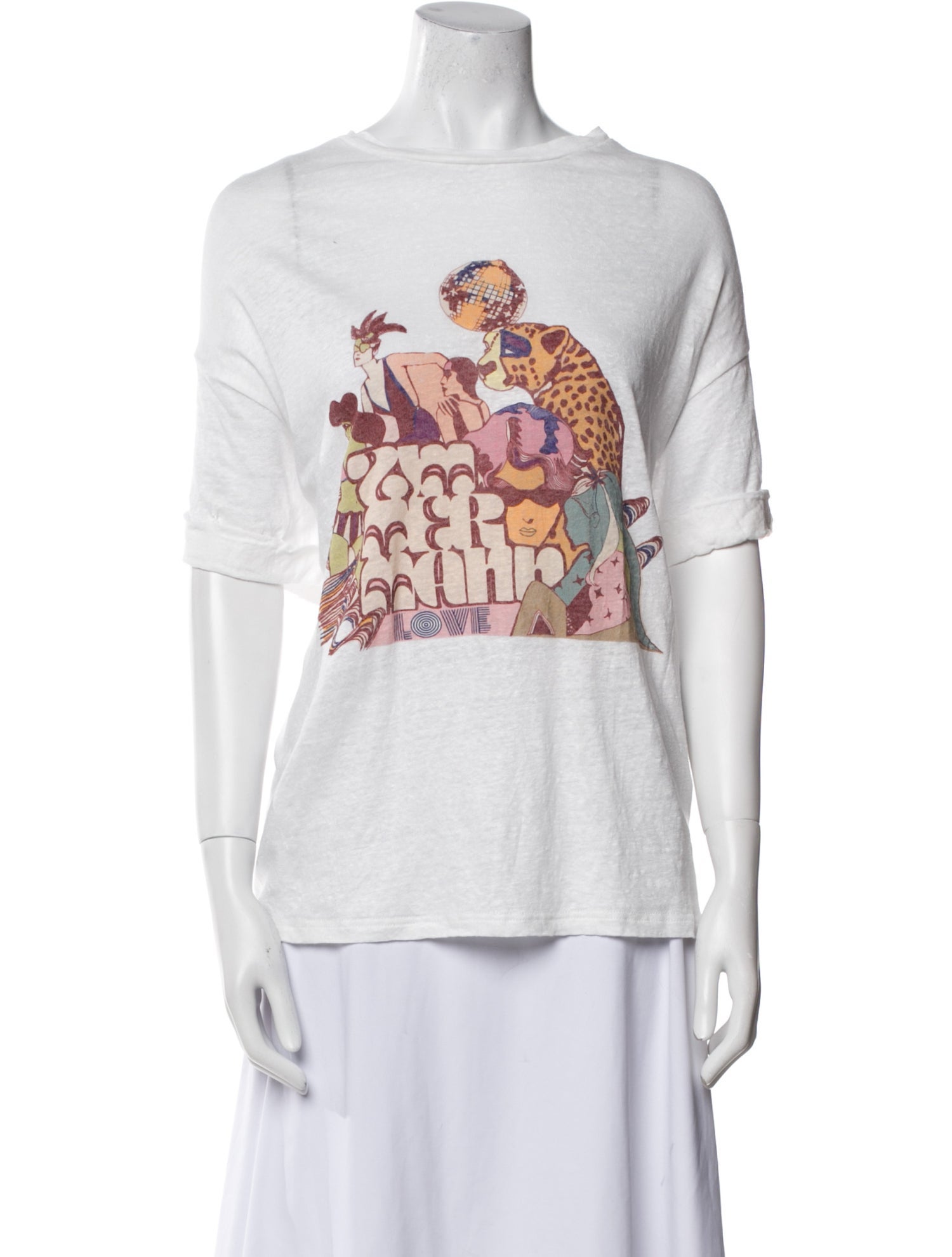 Zimmermann Linen Graphic Print T-Shirt