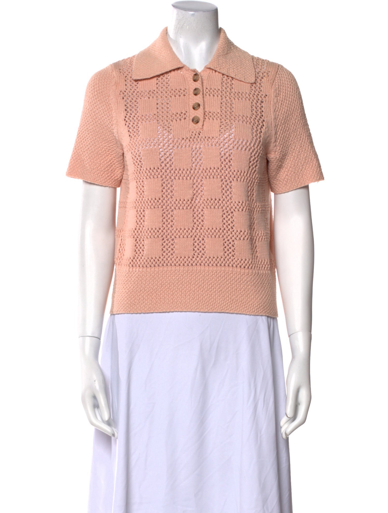 Zimmermann Plaid Print Short Sleeve Polo