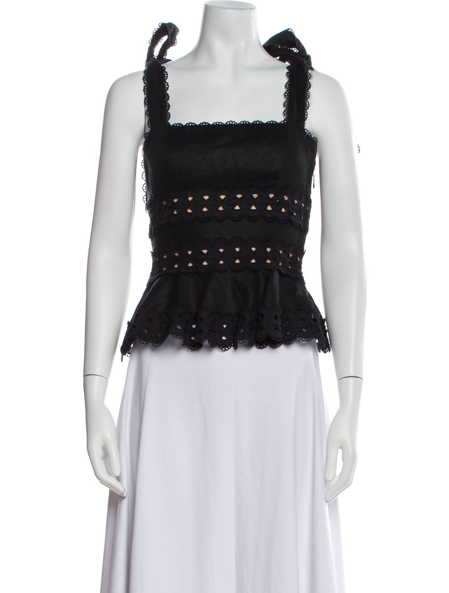 Zimmermann Linen Square Neckline Crop Top