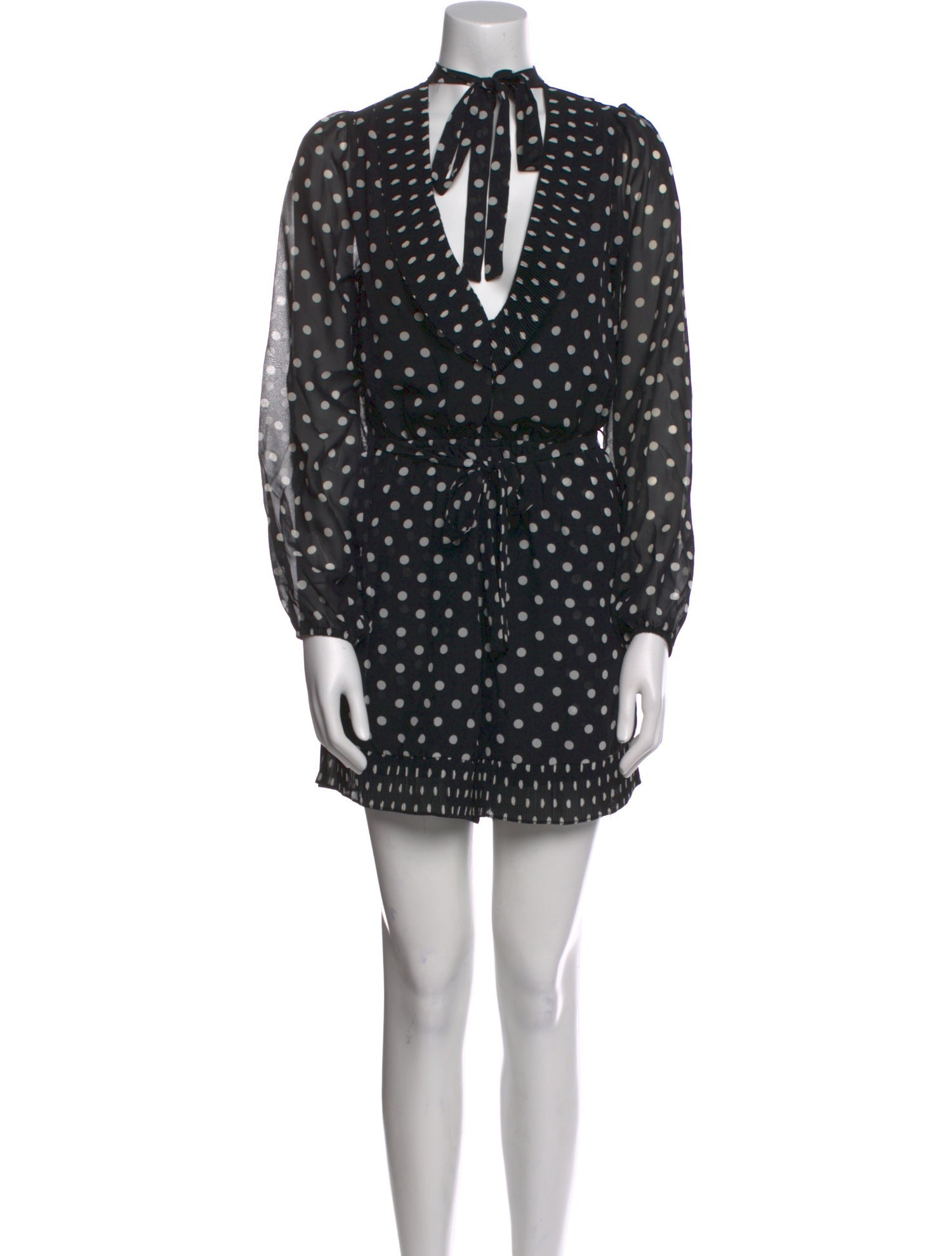 Zimmermann Polka Dot Print Tie Neck Romper