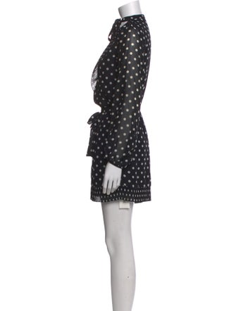 Zimmermann Polka Dot Print Tie Neck Romper