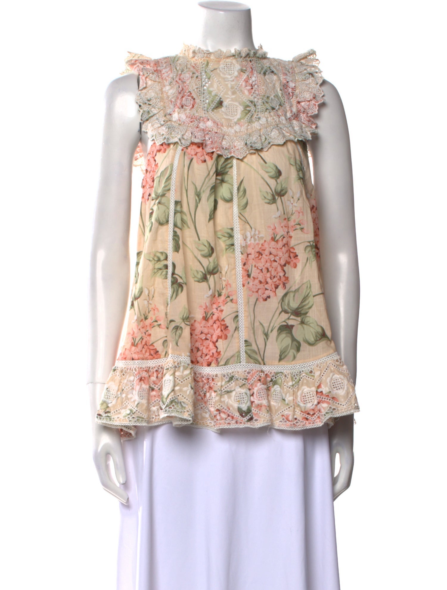 Zimmermann Floral Print Mock Neck Blouse