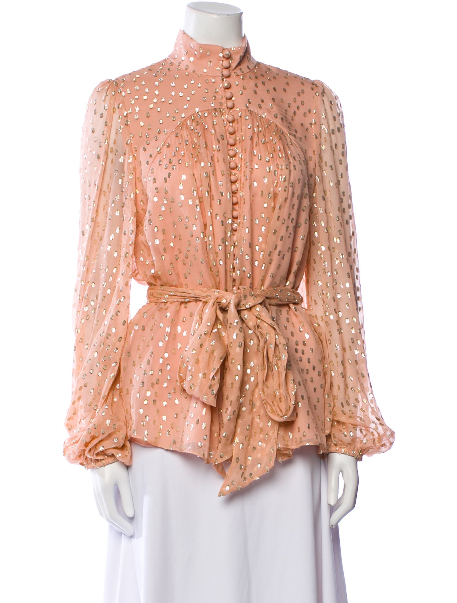 Zimmermann Silk Polka Dot Print Blouse