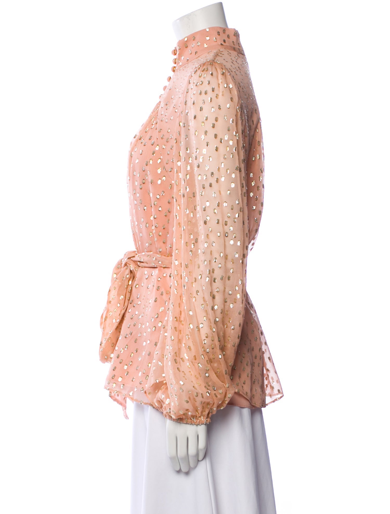 Zimmermann Silk Polka Dot Print Blouse