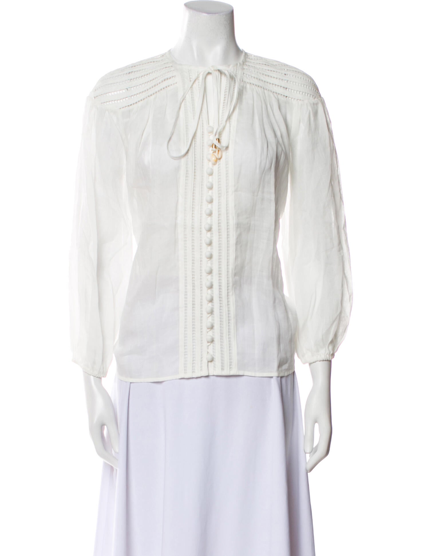 Zimmermann V-Neck Three-Quarter Sleeve Blouse