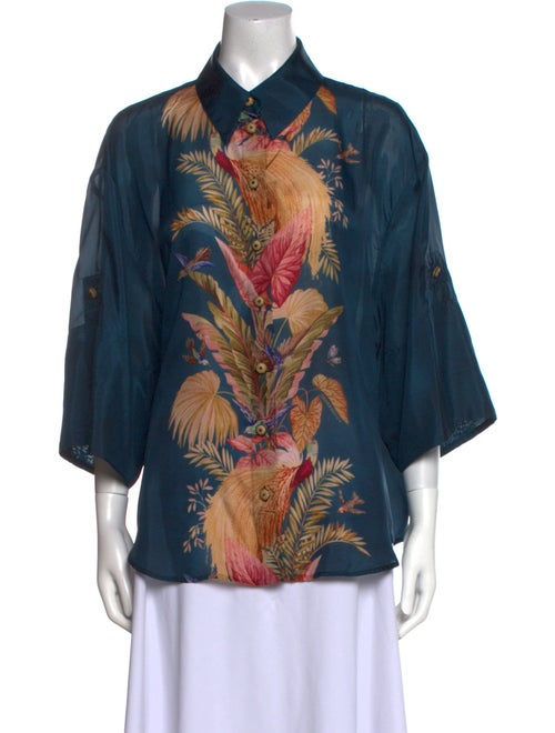 Zimmermann Silk Printed Button-Up Top