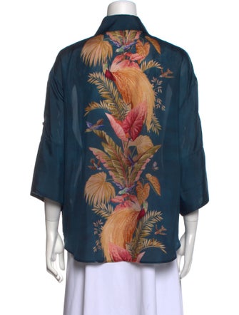 Zimmermann Silk Printed Button-Up Top