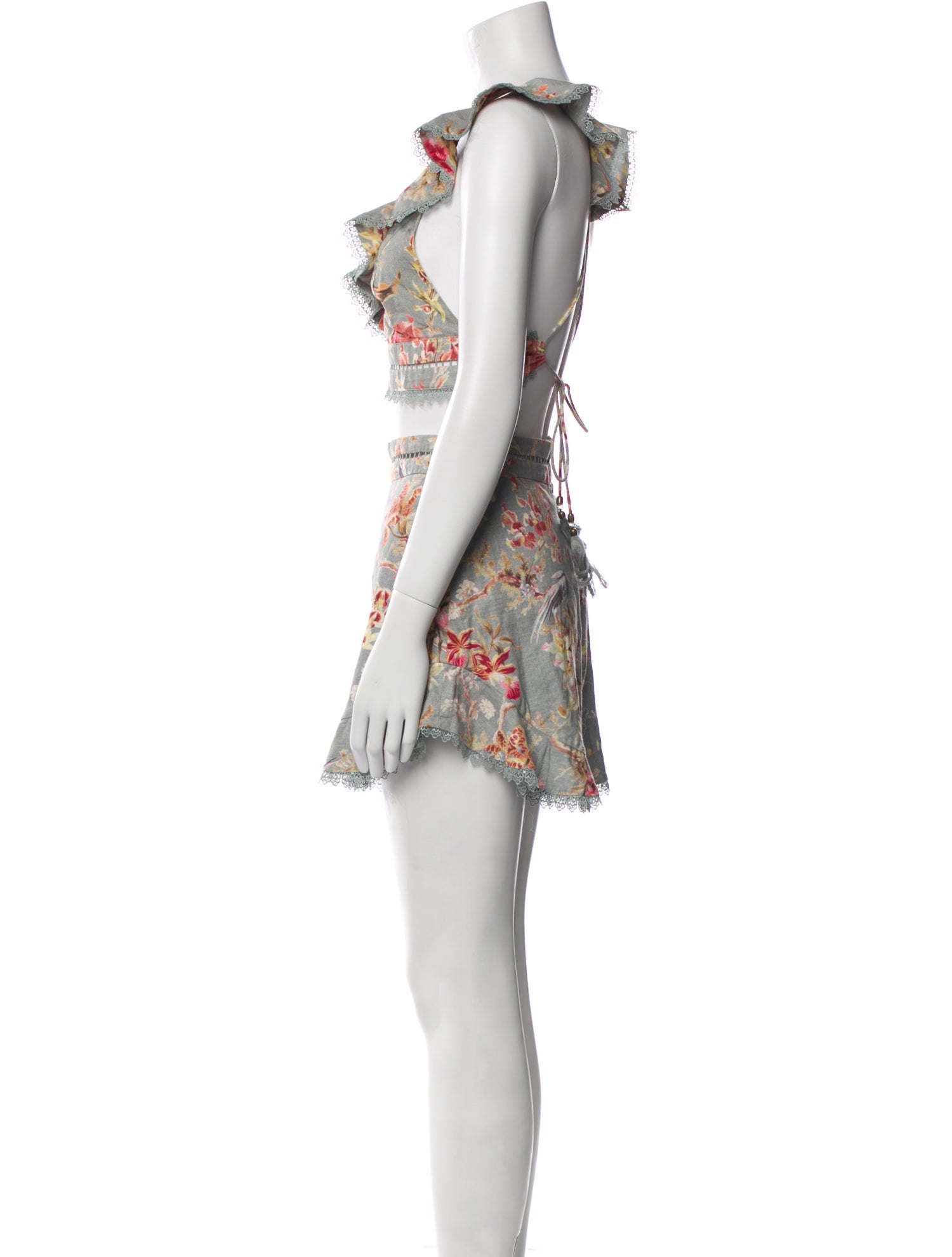 Zimmermann Linen Floral Print Short Set
