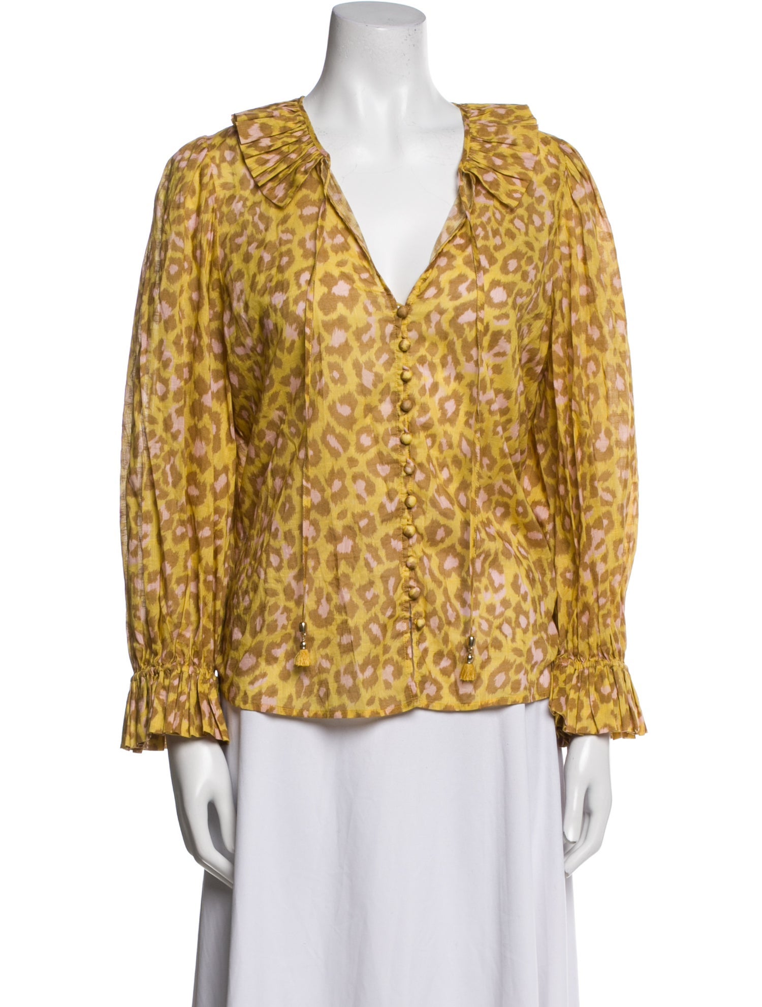 Zimmermann Animal Print V-Neck Blouse