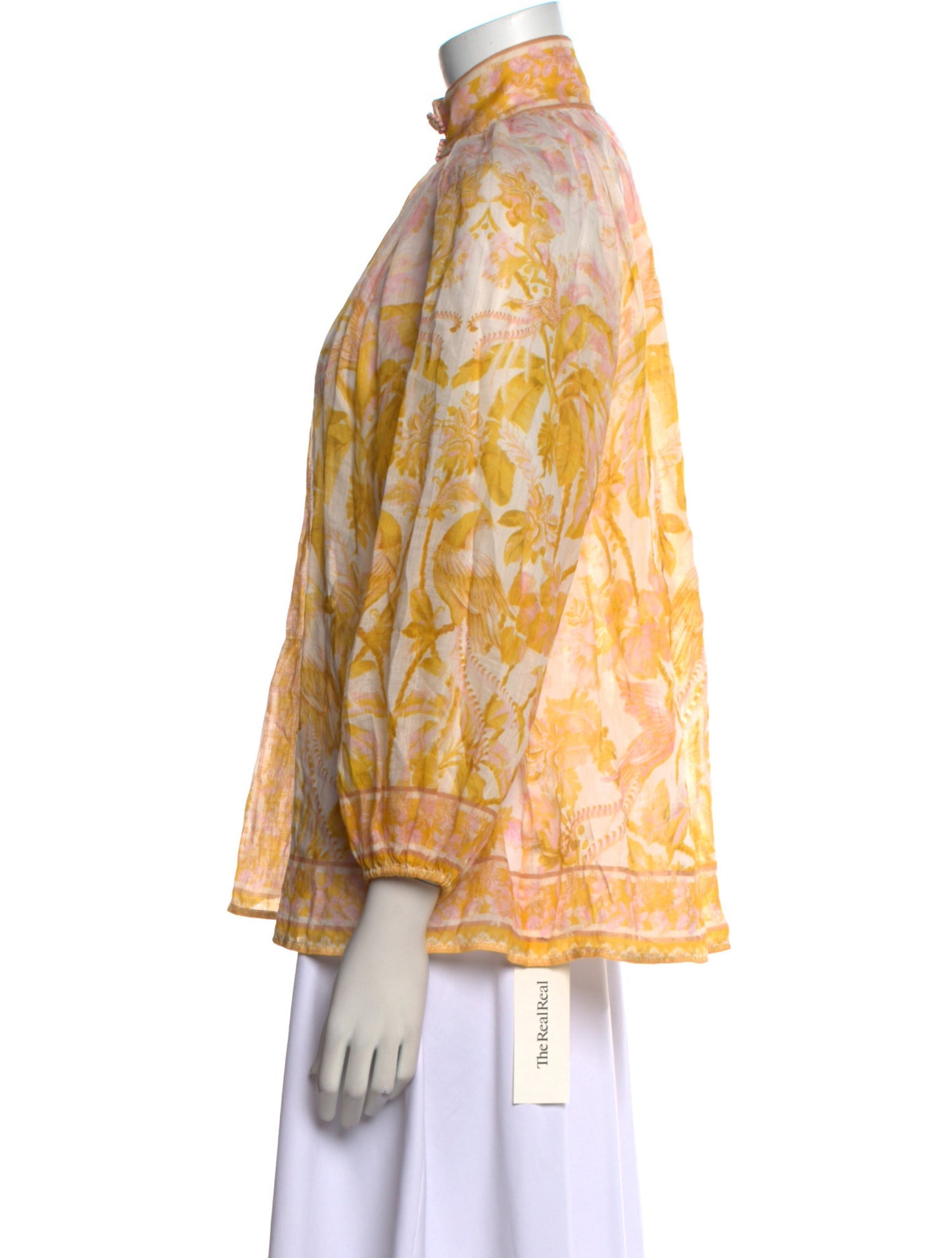 Zimmermann Printed Mock Neck Blouse