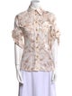 Zimmermann Printed Short Sleeve Button-Up Top