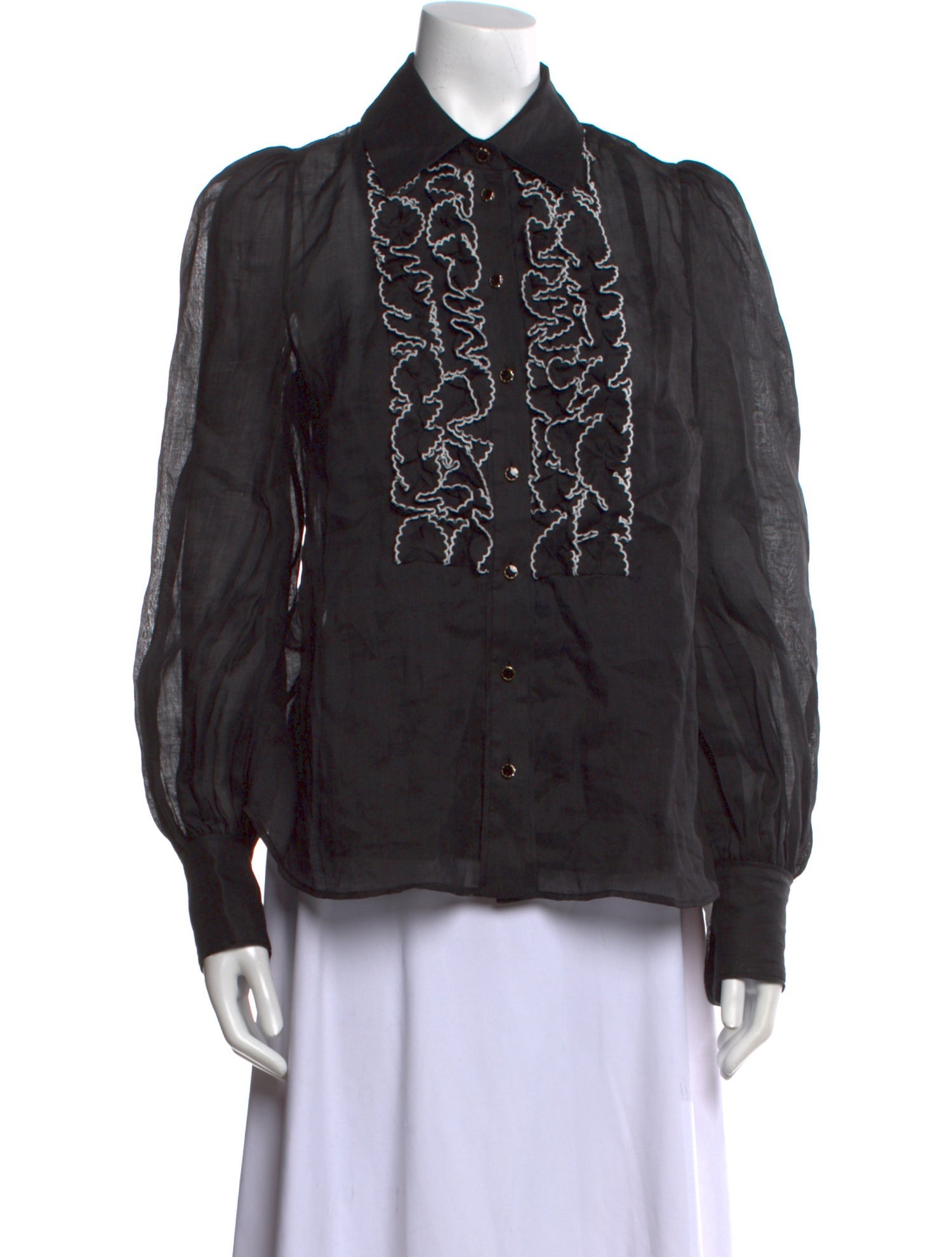 Zimmermann Long Sleeve Button-Up Top