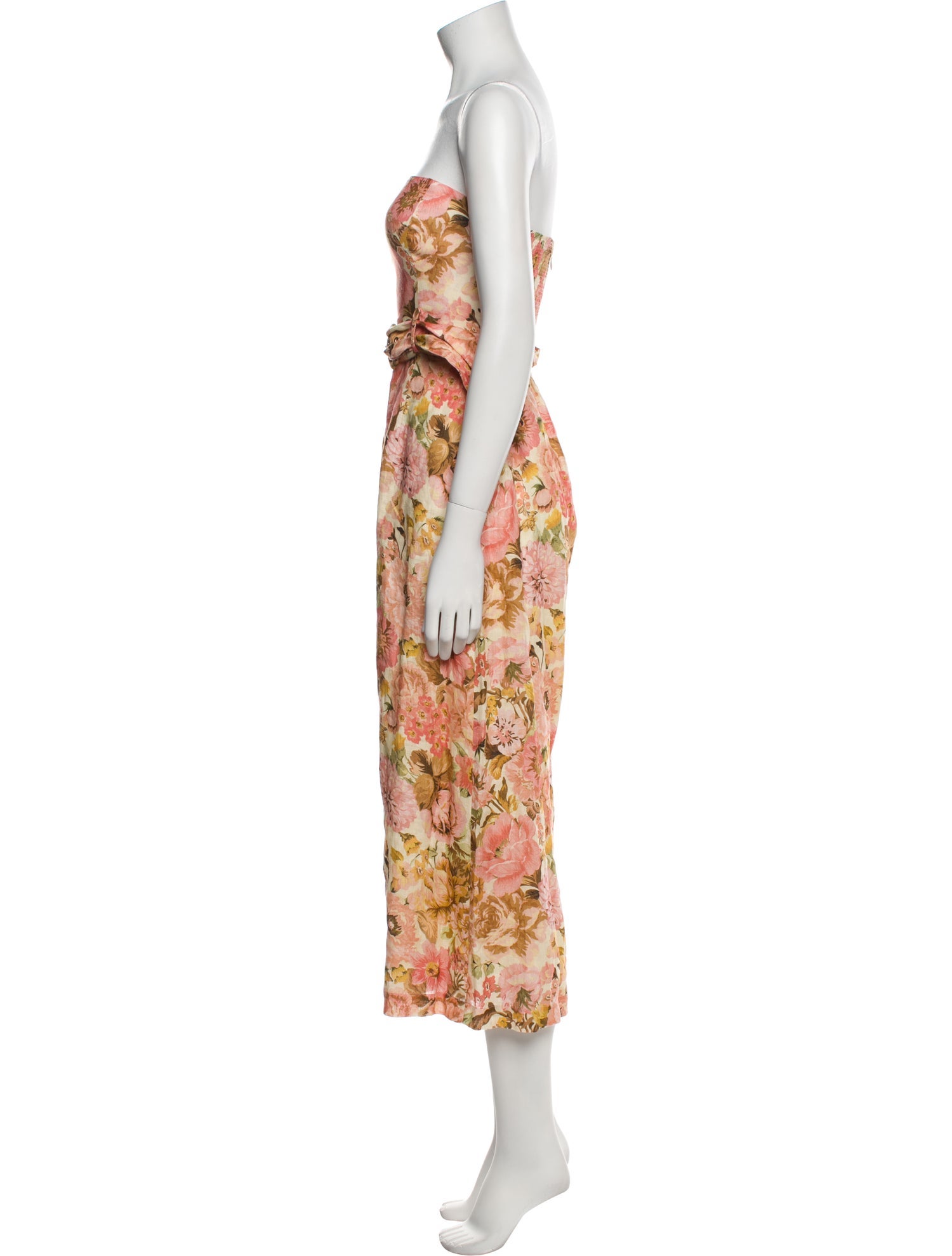 Zimmermann Linen Floral Print Jumpsuit