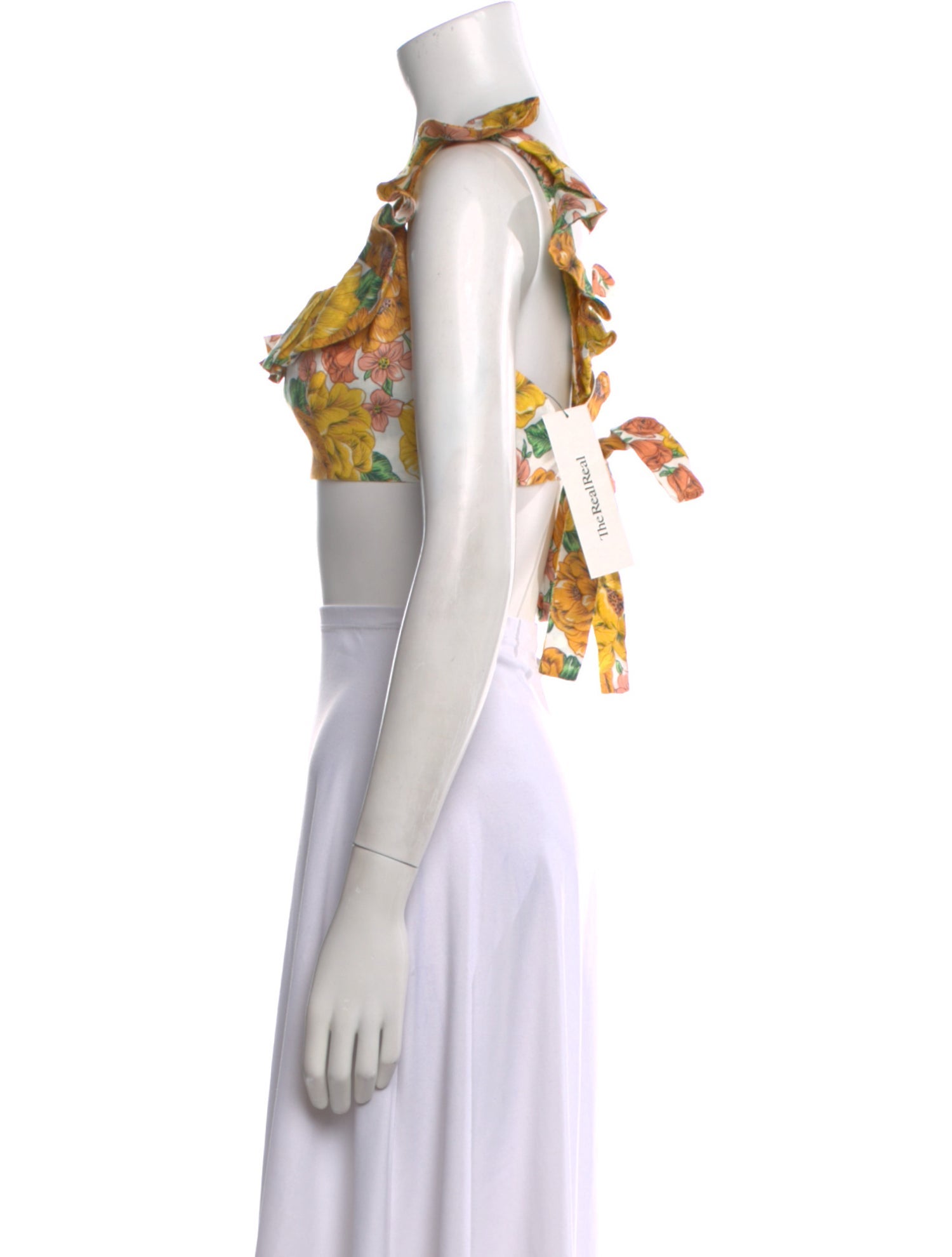 Zimmermann Linen Floral Print Crop Top