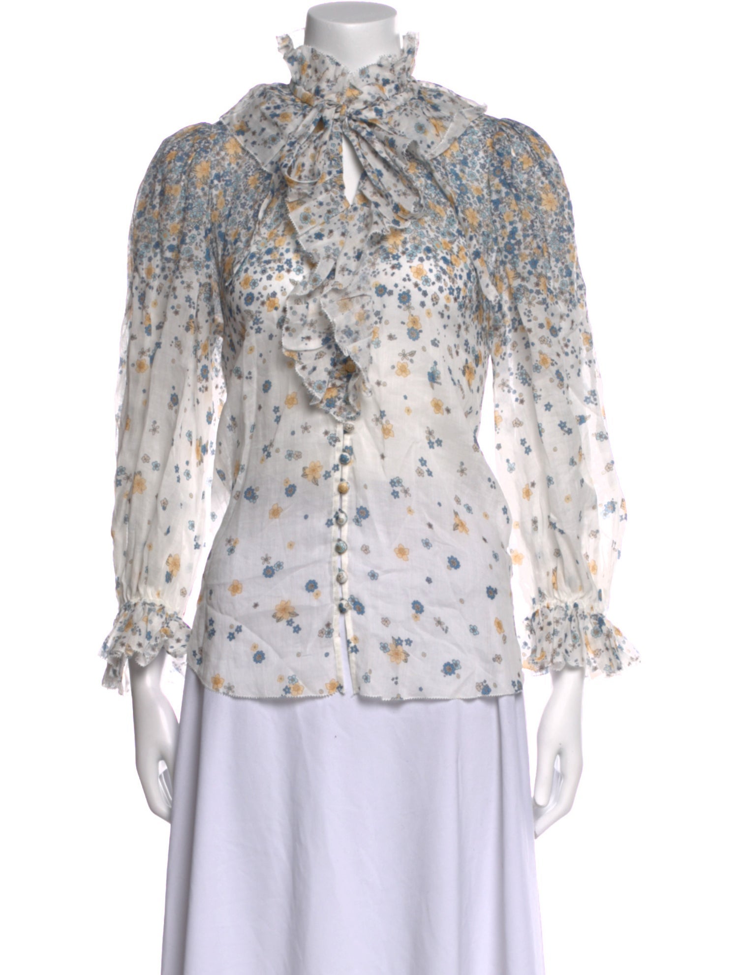 Zimmermann Wool Floral Print Blouse