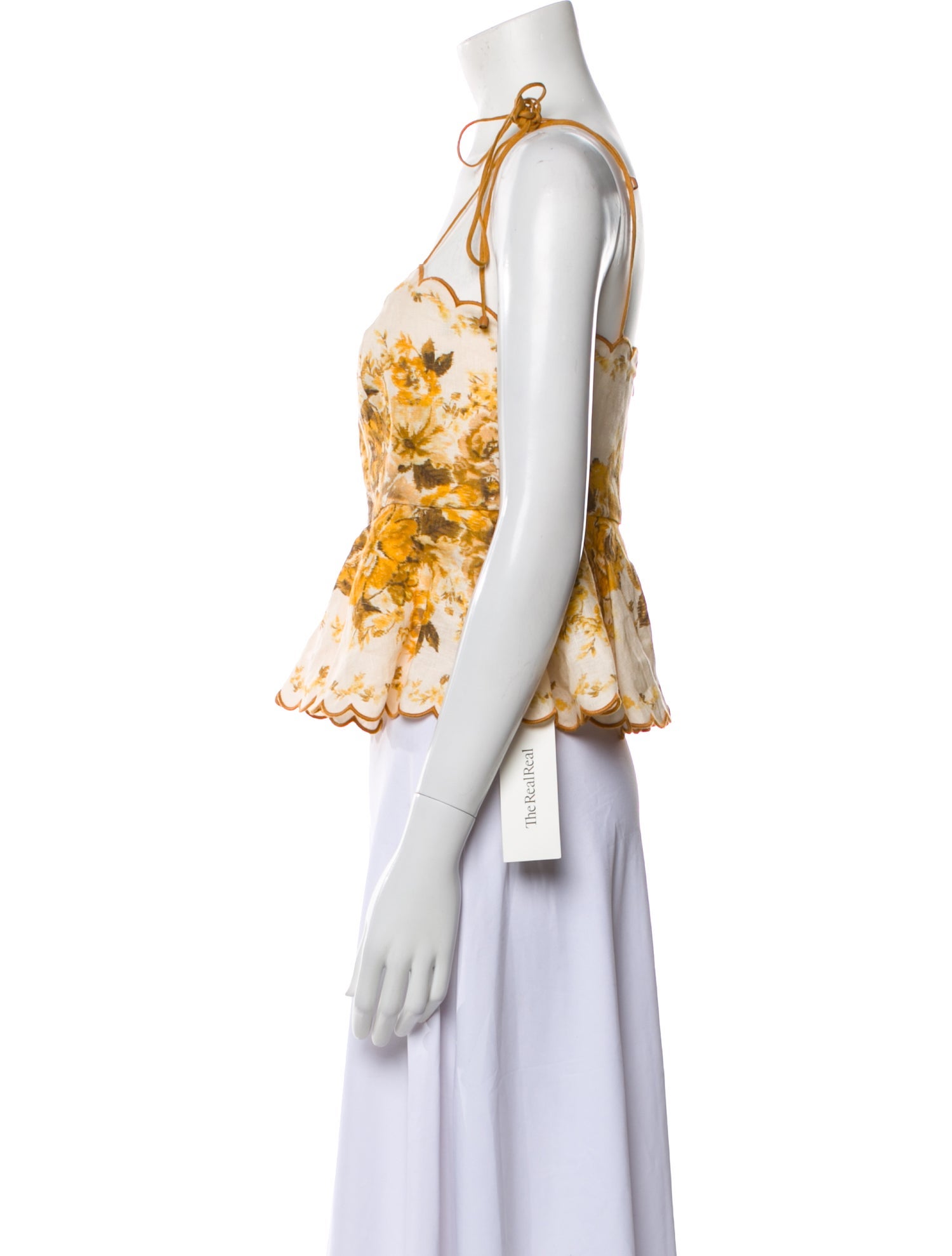 Zimmermann Linen Floral Print Crop Top