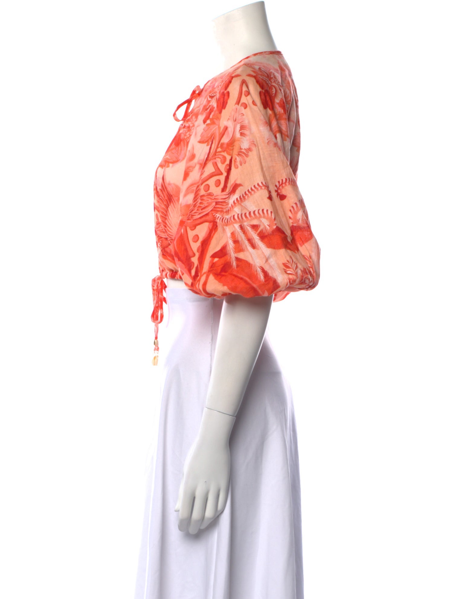 Zimmermann Linen Floral Print Crop Top