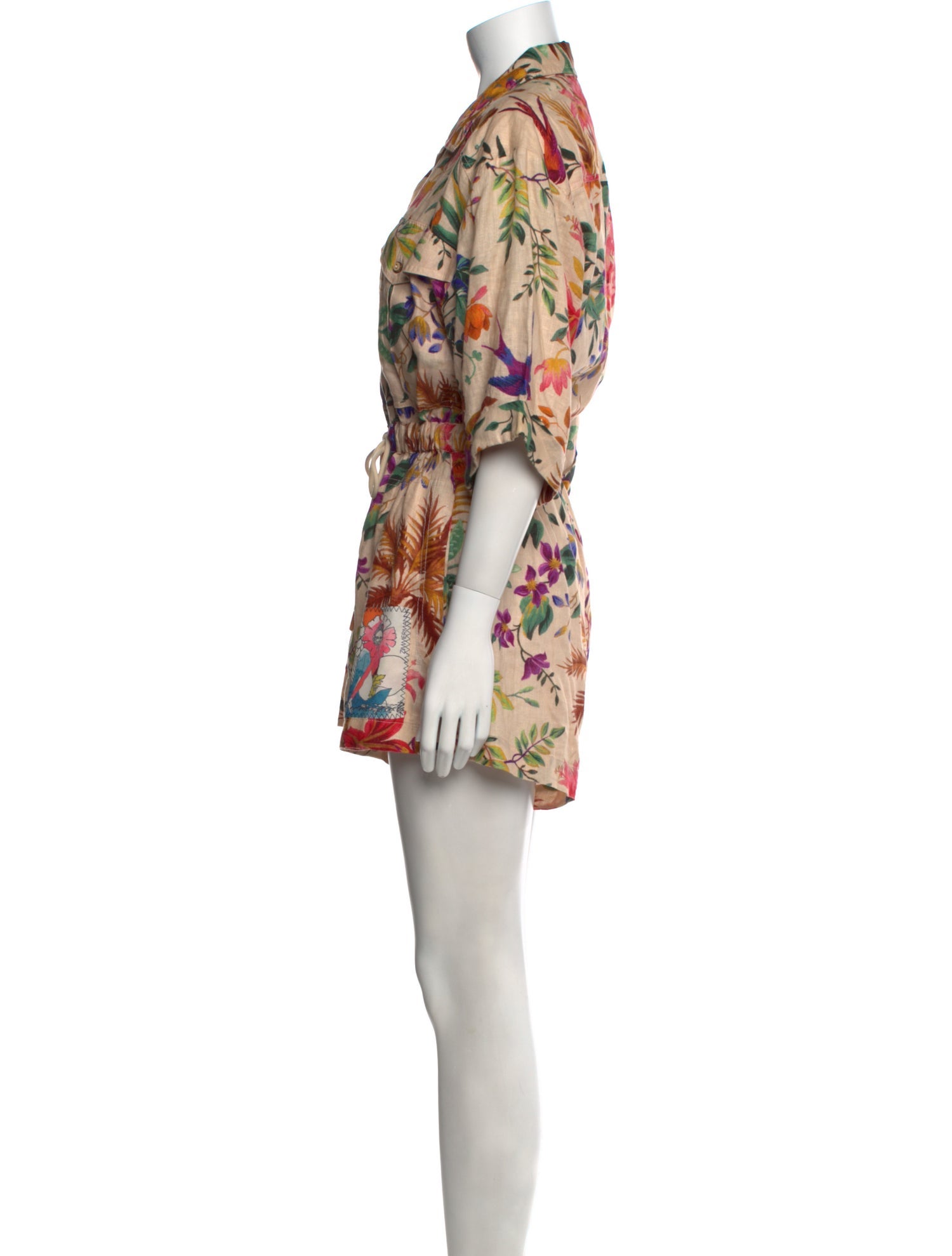 Zimmermann Linen Floral Print Romper