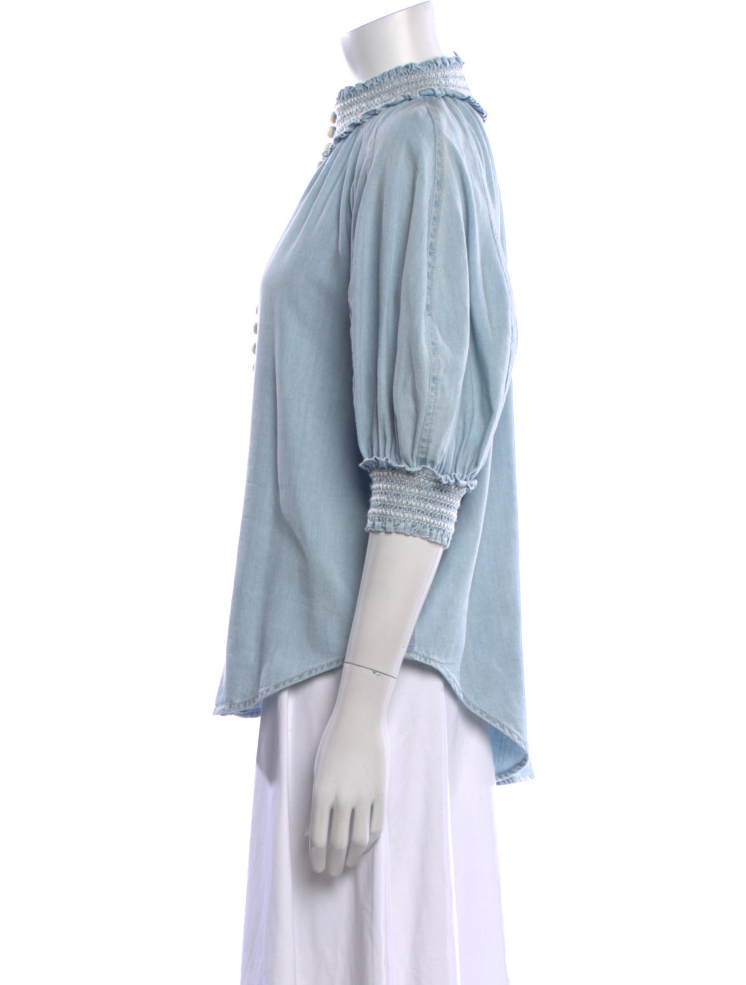 Zimmermann Mock Neck Three-Quarter Sleeve Tunic