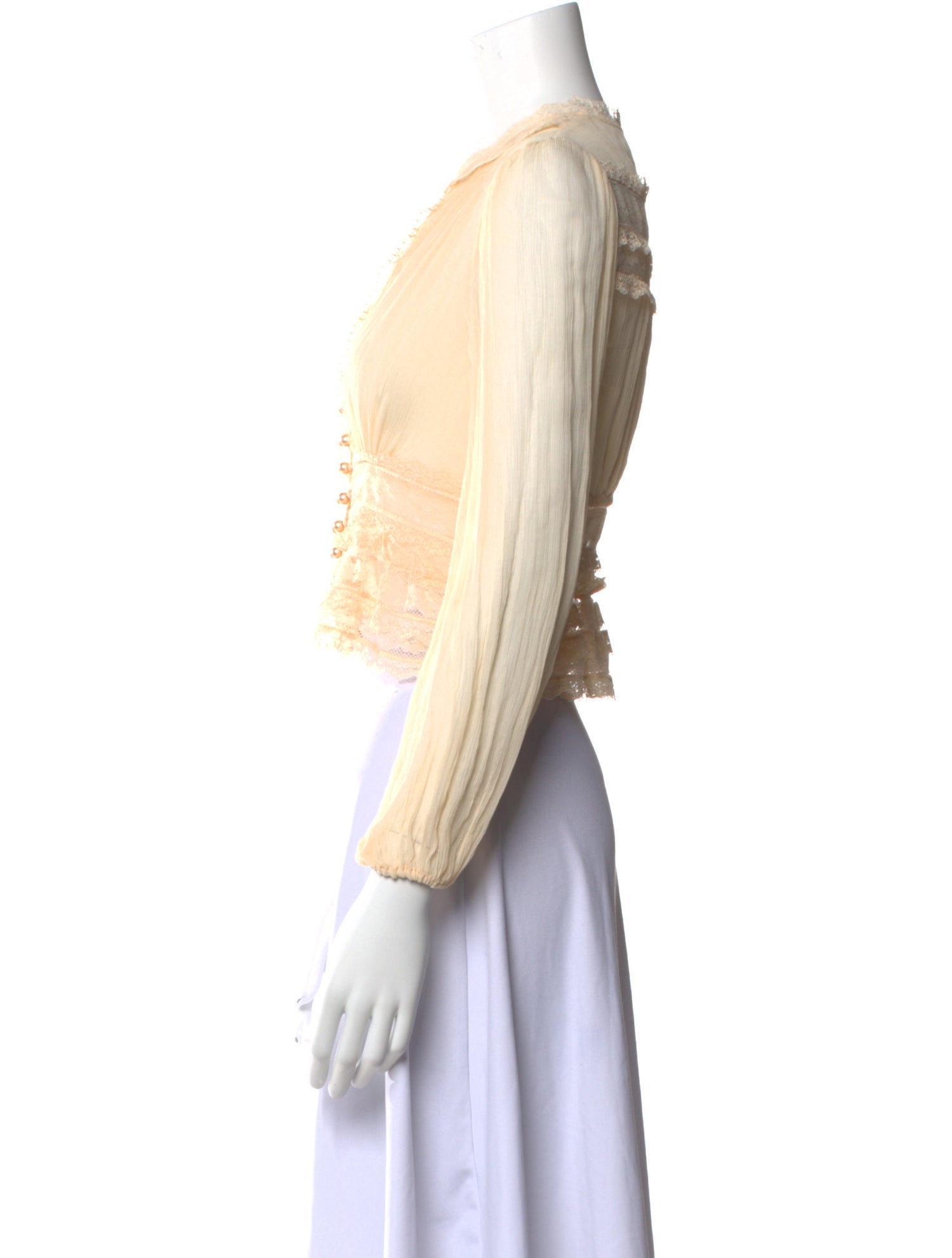 Zimmermann V-Neck Long Sleeve Crop Top