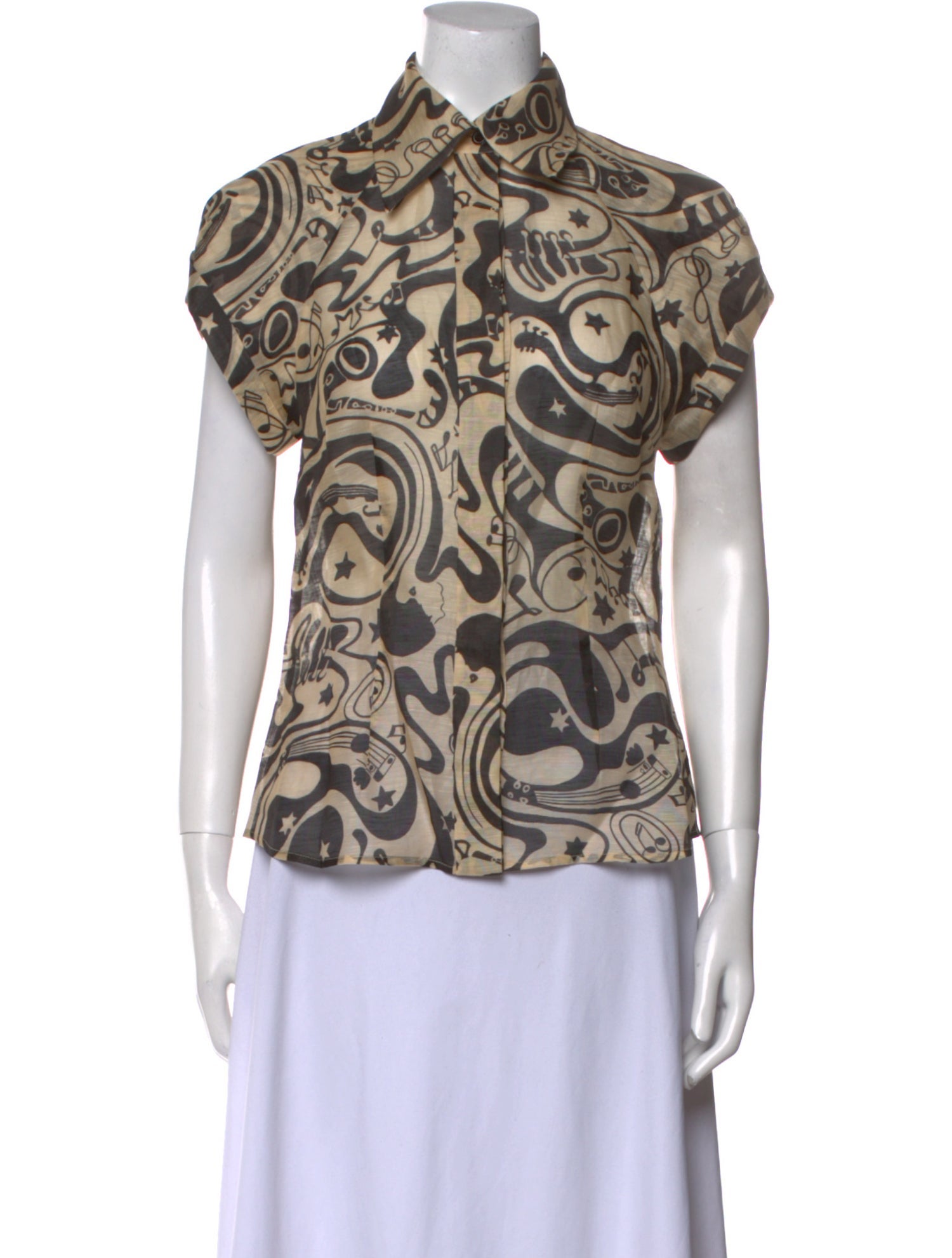 Zimmermann Linen Printed Button-Up Top