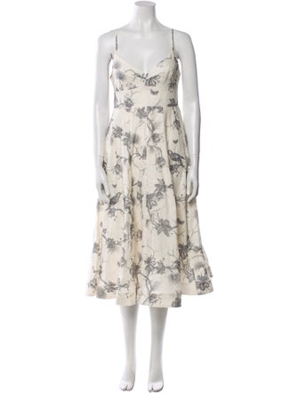 Zimmermann Floral Print Midi Length Dress