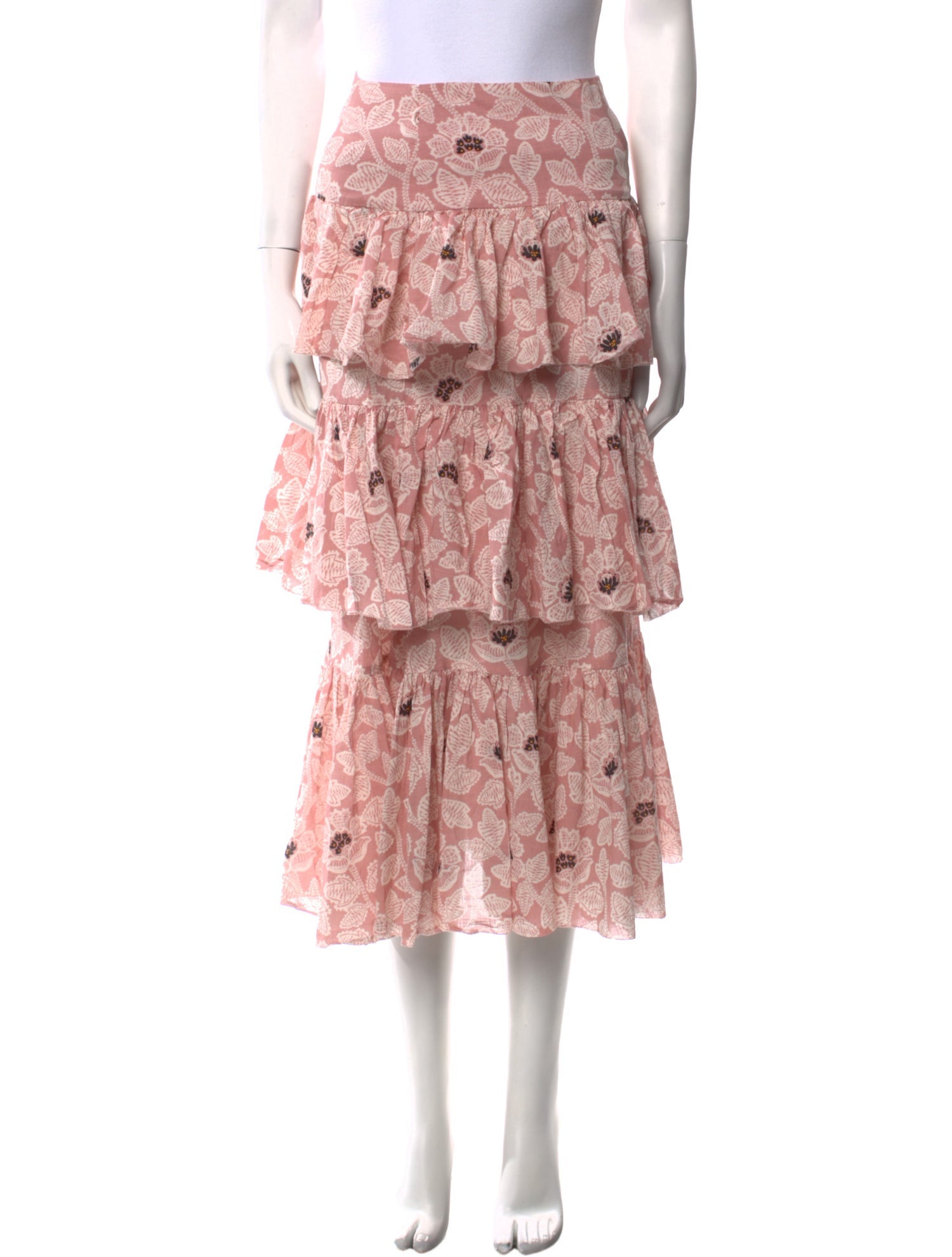 Zimmermann Floral Print Midi Length Skirt